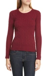 Polo Ralph Lauren Cable Knit Cotton Sweater In Burgundy