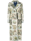 OSCAR DE LA RENTA PATCHWORK MIDI COAT