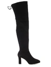 Stuart Weitzman 90mm Kirstie Stretch Suede Boots In Black