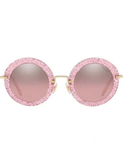 Miu Miu Noir Sunglasses In Pink