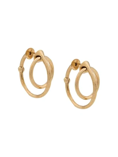 Alan Crocetti Twisted Hoop Earrings In Gold