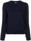 A.p.c. Juliette Cotton-cashmere Blend Pullover In Blue