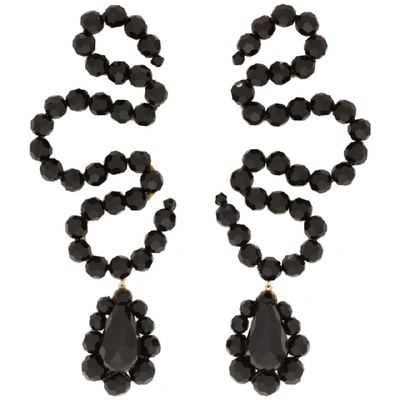 Simone Rocha Wiggle Beaded Drop Earrings In Black