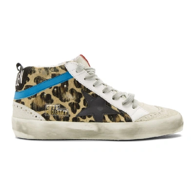Golden Goose Mid Star Leopard Print Trainers In Animal Print