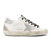 Golden Goose Superstar Snake-print And Glitter Sneakers In Wht/sil