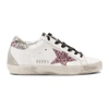 GOLDEN GOOSE GOLDEN GOOSE WHITE GLITTER STAR SNAKESKIN SUPERSTAR SNEAKERS