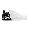 Dolce & Gabbana Dolce And Gabbana White Patent Trim Portofino Sneakers In Hn821 White