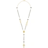 DOLCE & GABBANA Black Logo Rosary Necklace