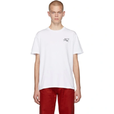 Raf Simons Embroidered Cotton Jersey T-shirt In White