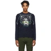 KENZO NAVY EMBROIDERY CLAW TIGER SWEATER