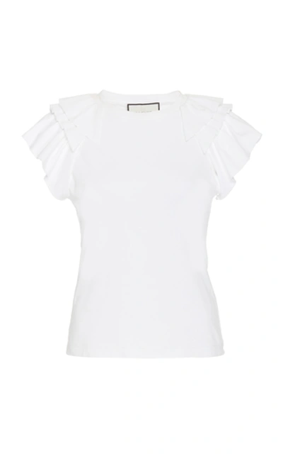 Alexis Cassis Flutter-sleeve Top In White