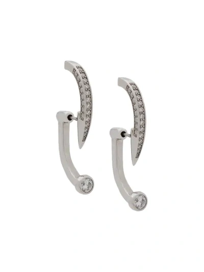 Alan Crocetti Crystal Embellished Earring In Silver