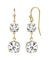 2028 14k Gold-dipped Genuine Crystal Drop Earrings In White