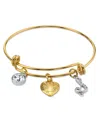 2028 14k Gold-dipped Heart And Initial Crystal Charm Bracelet In Gold