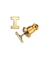 2028 14k Gold-dipped Initial Button Earrings In Yellow