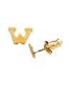 2028 14k Gold-dipped Initial Button Earrings In Yellow W