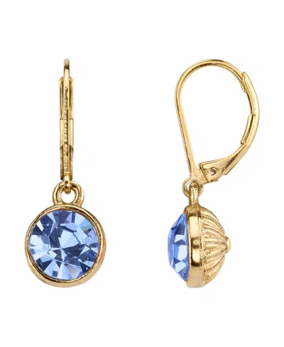 2028 14k Gold-dipped Lt. Sapphire Blue Faceted Drop Earrings