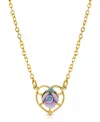 2028 14k Gold-dipped Porcelain Rose Heart Necklace In Lavender
