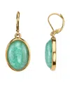 2028 14k Gold-dipped Semi-precious Aventurine Oval Drop Earrings In Green