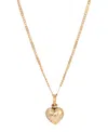 2028 14k Gold-plated Small Puffed Heart Floral Pattern Necklace In Yellow