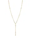 2028 14k Gold Tone Cross Chain Y Necklace 15" Adjustable In Yellow
