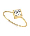 2028 14k Gold Dipped Diamond Shaped Crystal Ring In White