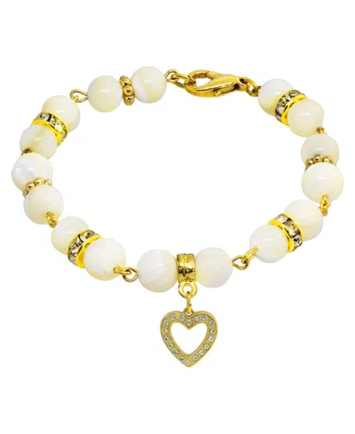 2028 14k Gold Dipped Heart Clasp Bracelet In April