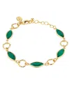 2028 14k Gold Dipped Link Bracelet In Green