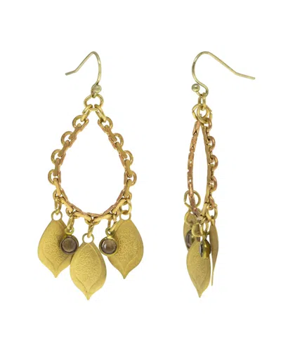 2028 14k Gold Dipped Oval Chain Hoop Drop Earring In Gold-plated