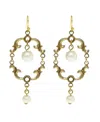 2028 14k Gold Dipped Pear Drop Wire Earring In White