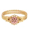 2028 14k Gold Dipped Pink Flower Overlay Belt Bracelet In Pink
