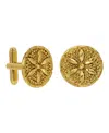 2028 14k Gold Dipped Round Cufflinks In Gold-plated