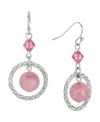 2028 ACRYLIC BEAD CRYSTAL HOOP EARRINGS