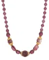2028 Acrylic Glass Bead Strand Necklace In Purple