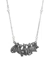 2028 Acrylic Imitation Pearl Chain Necklace With Multi Cat Necklace In Silver