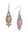 2028 ACRYLIC STONE CRYSTAL ACCENT DROP EARRINGS