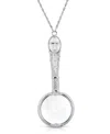 2028 Antiqued Pewter Cross Etched Magnifier 28" Necklace In Pewter