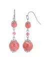 2028 Beaded Drop Earrings In Pink