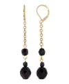 2028 Beaded Linear Earrings In Black