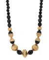 2028 Black Acrylic Beads Adjustable Necklace In Black