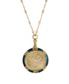 2028 Blue Enamel Crystal Round Zodiac Necklace In Scorpio