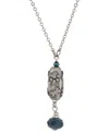 2028 Blue Glass Paw And Bone Pendant Necklace In Blue