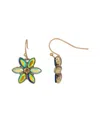 2028 Blue Iridescent Ab Glass Stone Flower Earrings In Aurore Boreale