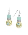 2028 Blue Rose Bead Drop Earrings In Blue