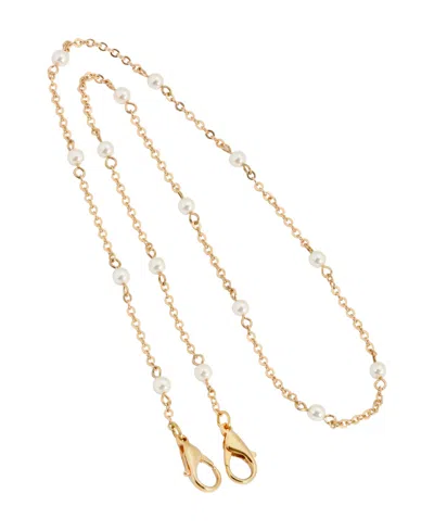 2028 Chain And Imitation Pearl Mask Holder In White