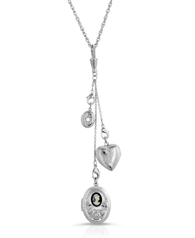 2028 Charm Heart Locket Necklace In Silver-tone