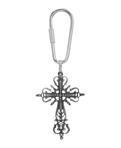 2028 Cross Key Fob In Silver-tone