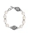 2028 Crystal Acrylic Filigree Bead Bracelet In Peach