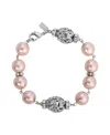 2028 Crystal Acrylic Filigree Bead Bracelet In Pink