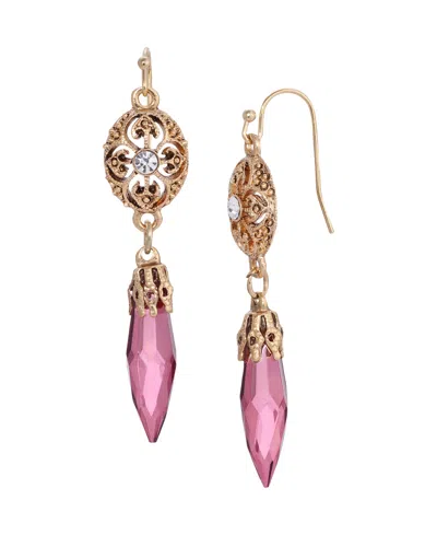 2028 Crystal Acrylic Icicle Drop Earrings In Purple